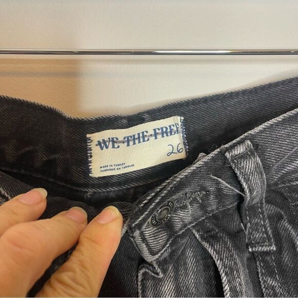 Free People We The Free Bare With Me Denim Mini Skirt in black Onyx combo NWOT - Picture 5 of 7